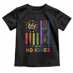We The People No Kings in America Toddler T Shirt Protest LGBTQ+ American Flag - Print Your Wear