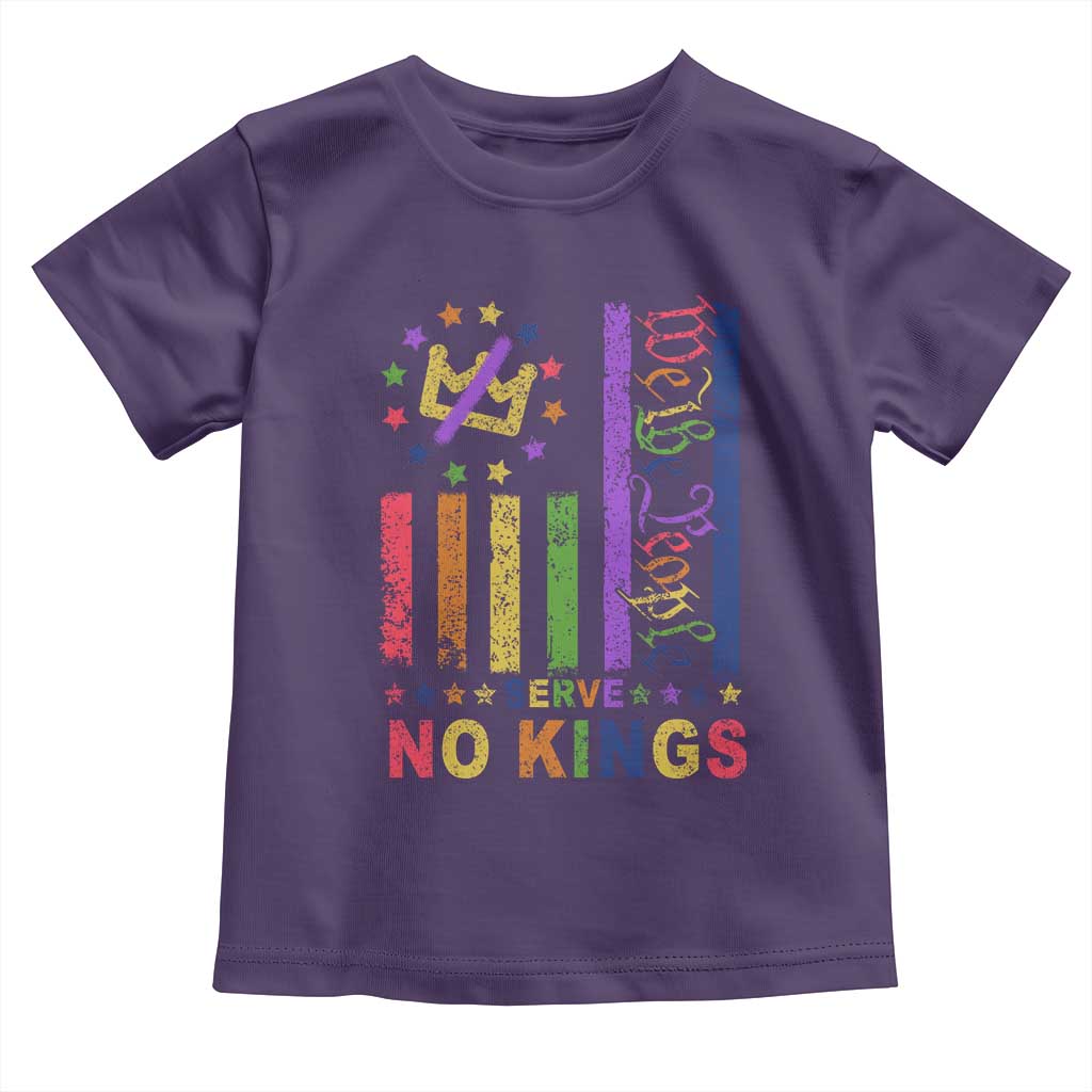 We The People No Kings in America Toddler T Shirt Protest LGBTQ+ American Flag TS10 Purple Print Your Wear