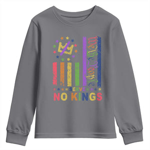 We The People No Kings in America Youth Sweatshirt Protest LGBTQ+ American Flag - Print Your Wear
