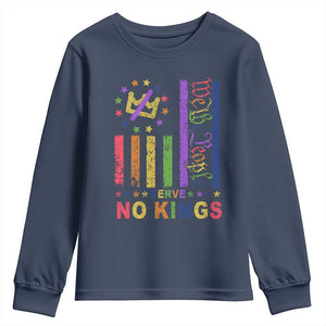 We The People No Kings in America Youth Sweatshirt Protest LGBTQ+ American Flag TS10 Navy Print Your Wear