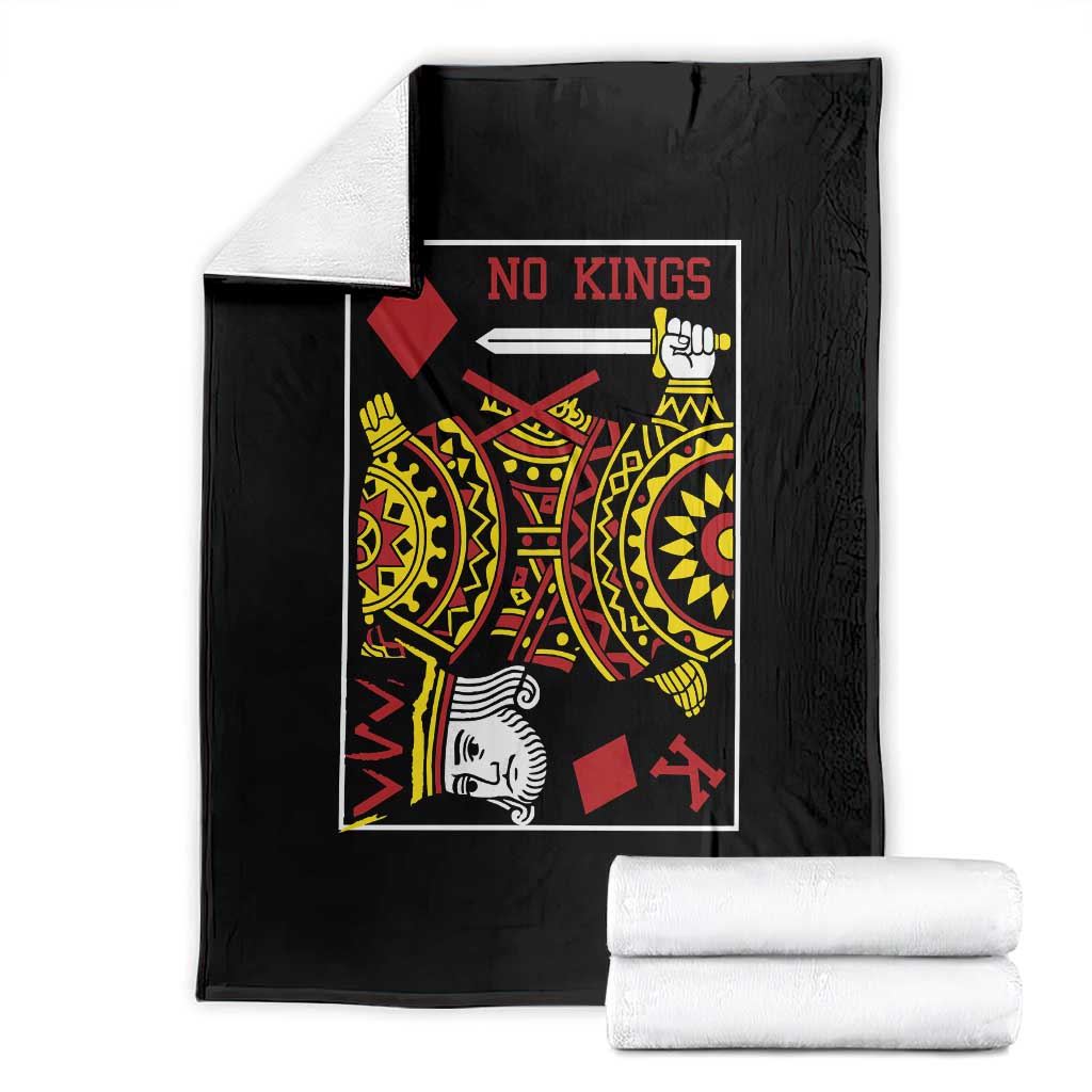 No Kings in America Throw Blanket Resist Protest Playing Card TS10 Black Print Your Wear
