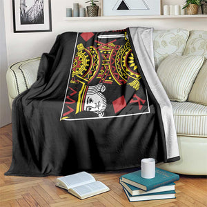 No Kings in America Throw Blanket Resist Protest Playing Card - Print Your Wear