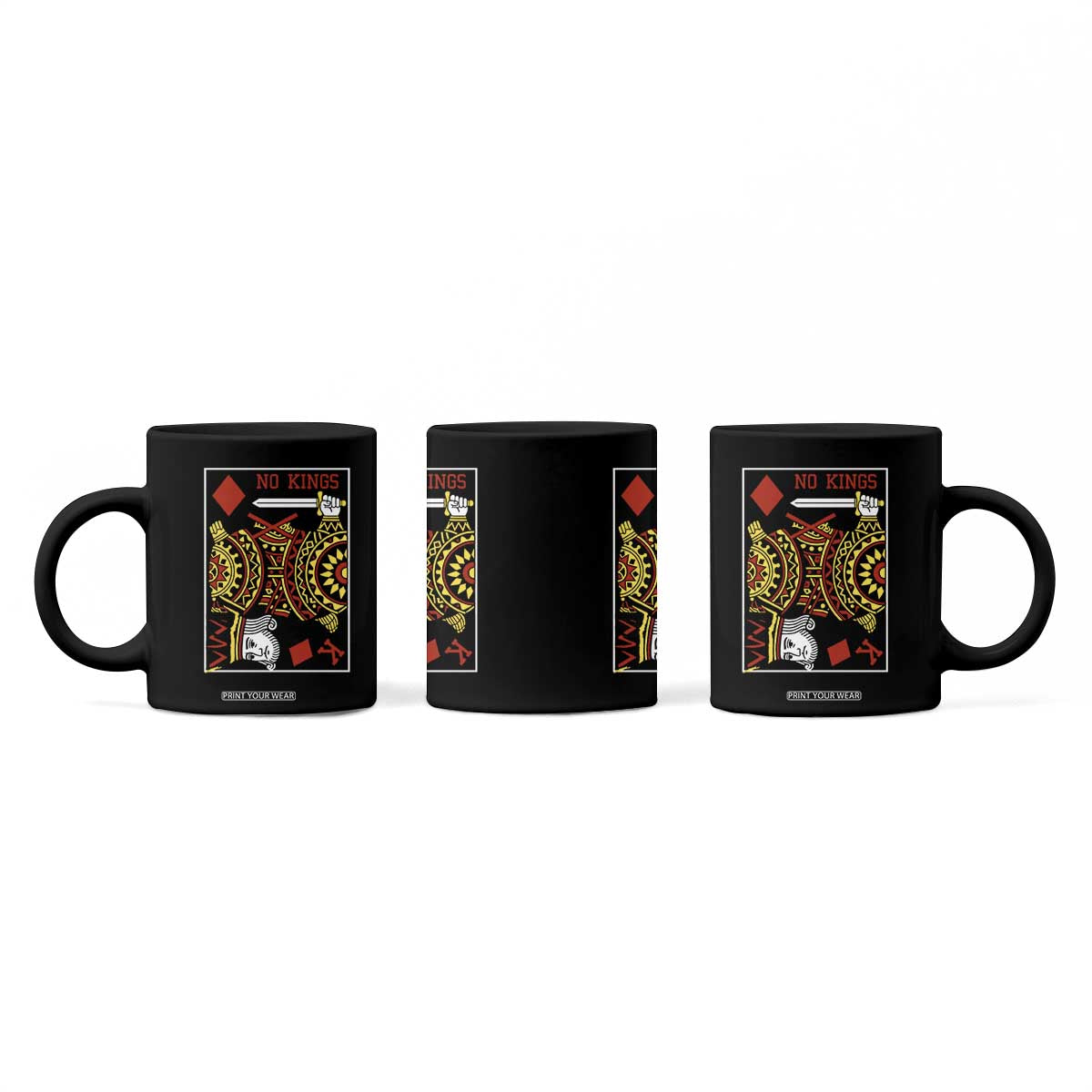 No Kings in America Coffee Mug Resist Protest Playing Card TS10 Print Your Wear