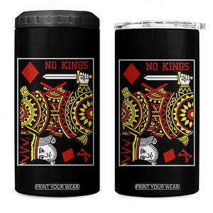No Kings in America 4 in 1 Can Cooler Tumbler Resist Protest Playing Card - Print Your Wear