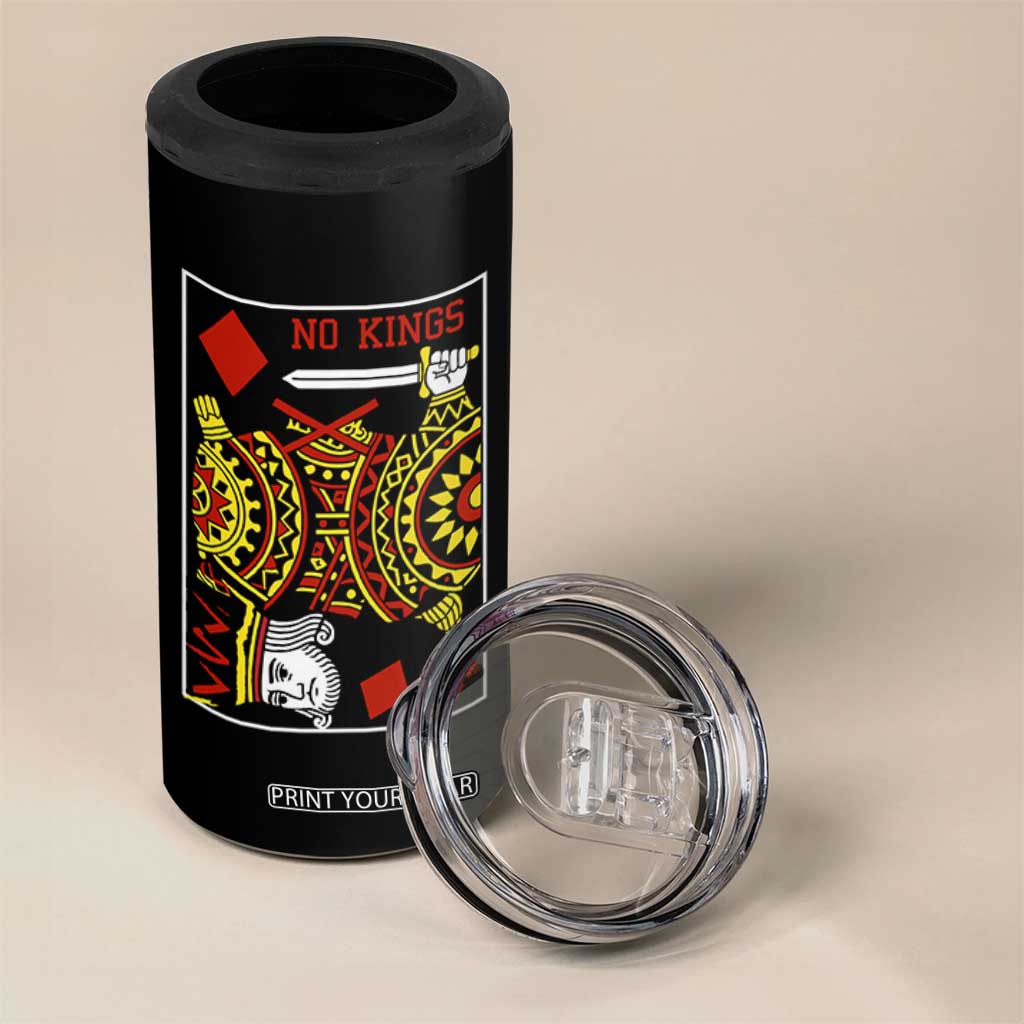 No Kings in America 4 in 1 Can Cooler Tumbler Resist Protest Playing Card TS10 Print Your Wear