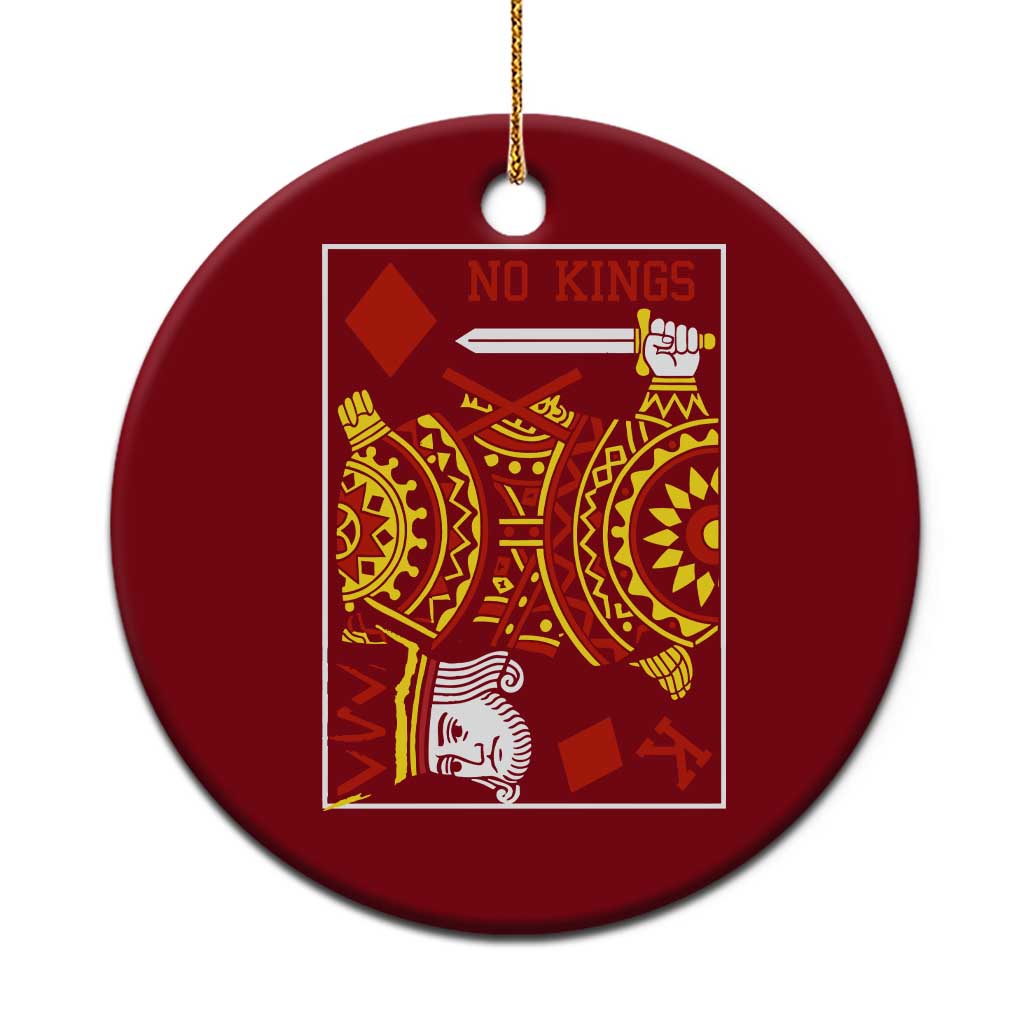 No Kings in America Ceramic Ornament Resist Protest Playing Card - Print Your Wear