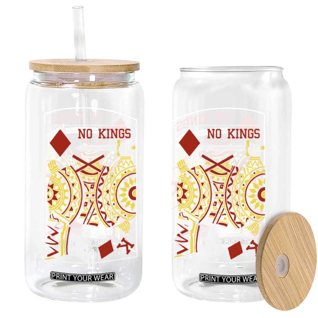 No Kings in America Glass Can Resist Protest Playing Card - Print Your Wear