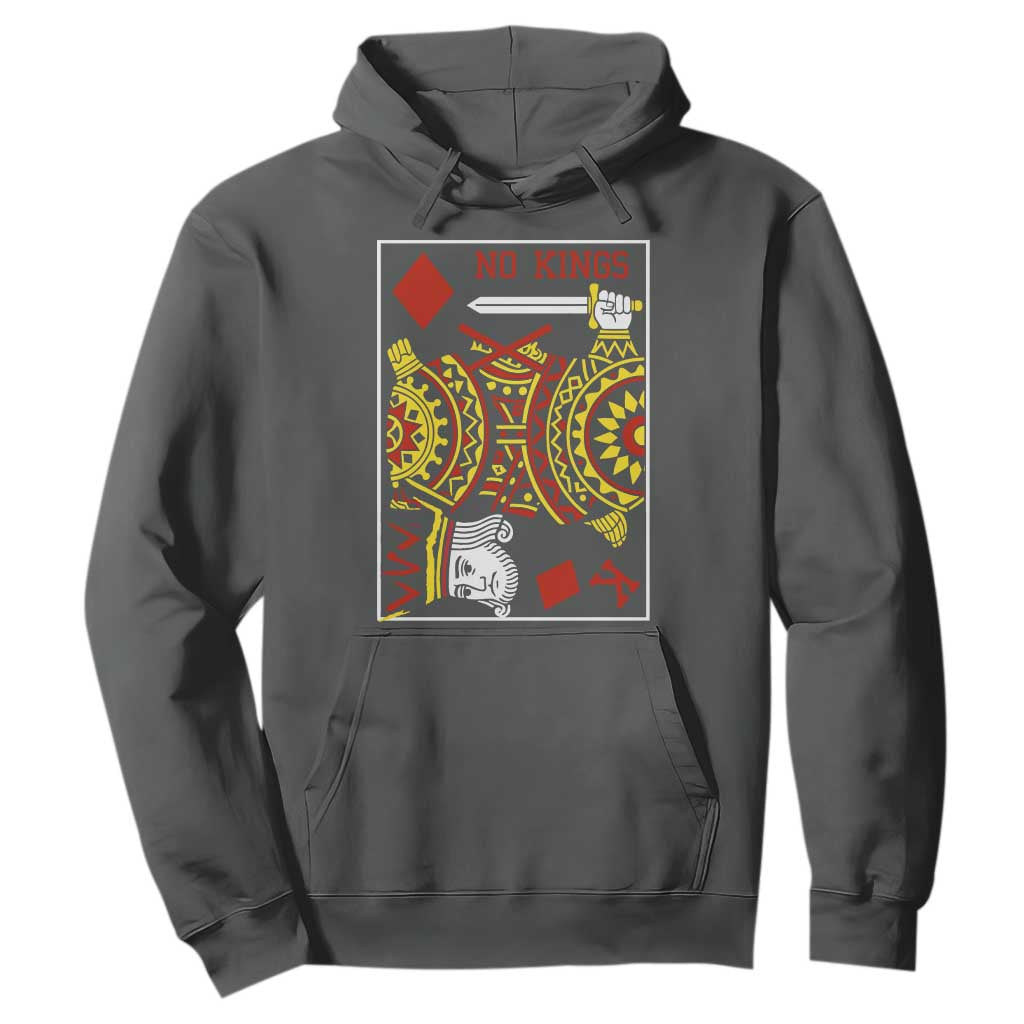 No Kings in America Hoodie Resist Protest Playing Card TS10 Dark Heather Print Your Wear