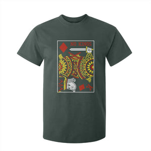 No Kings in America T Shirt For Kid Resist Protest Playing Card TS10 Dark Forest Green Print Your Wear