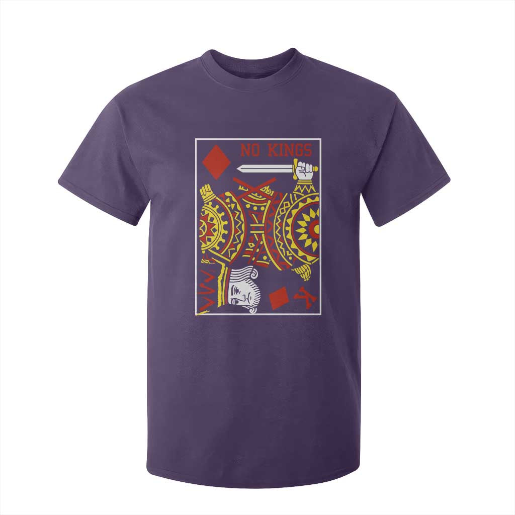 No Kings in America T Shirt For Kid Resist Protest Playing Card TS10 Purple Print Your Wear