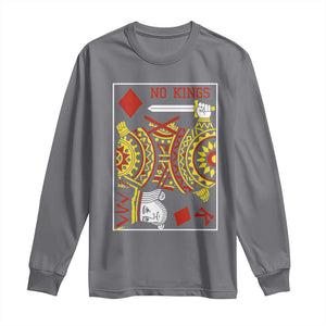 No Kings in America Long Sleeve Shirt Resist Protest Playing Card - Print Your Wear