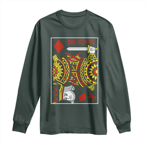 No Kings in America Long Sleeve Shirt Resist Protest Playing Card - Print Your Wear