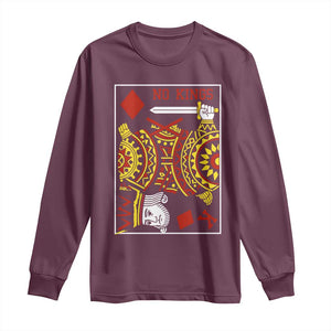 No Kings in America Long Sleeve Shirt Resist Protest Playing Card - Print Your Wear