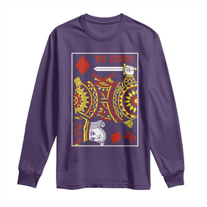 No Kings in America Long Sleeve Shirt Resist Protest Playing Card - Print Your Wear