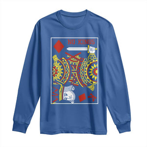 No Kings in America Long Sleeve Shirt Resist Protest Playing Card - Print Your Wear