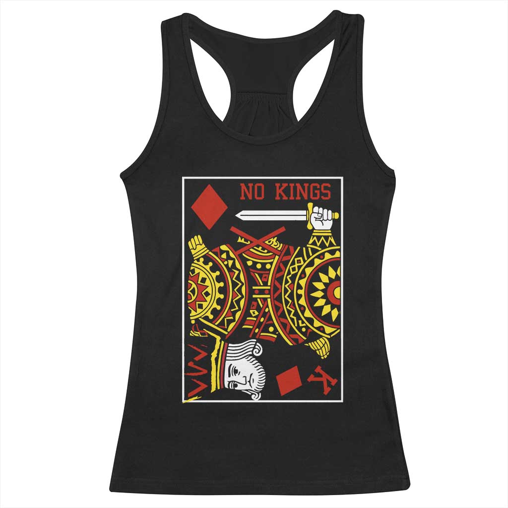 No Kings in America Racerback Tank Top Resist Protest Playing Card - Print Your Wear