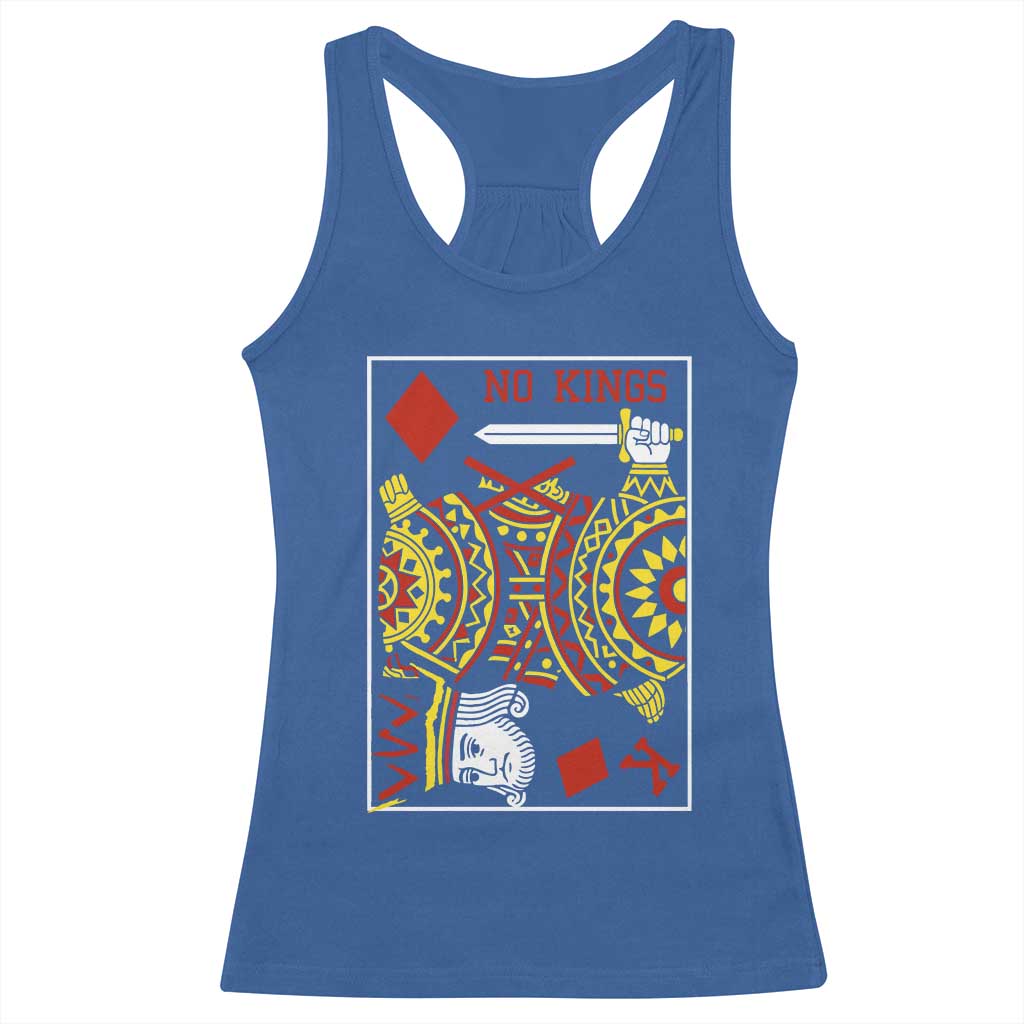No Kings in America Racerback Tank Top Resist Protest Playing Card TS10 Royal Blue Print Your Wear
