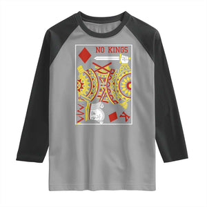 No Kings in America Raglan Shirt Resist Protest Playing Card TS10 Sport Gray Black Print Your Wear