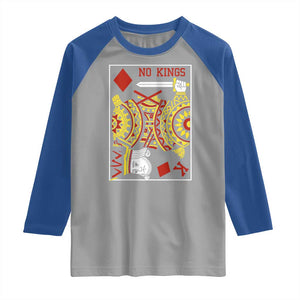 No Kings in America Raglan Shirt Resist Protest Playing Card TS10 Sport Gray Royal Print Your Wear