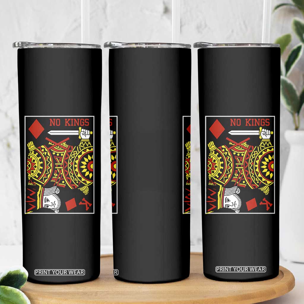 No Kings in America Skinny Tumbler Resist Protest Playing Card - Print Your Wear