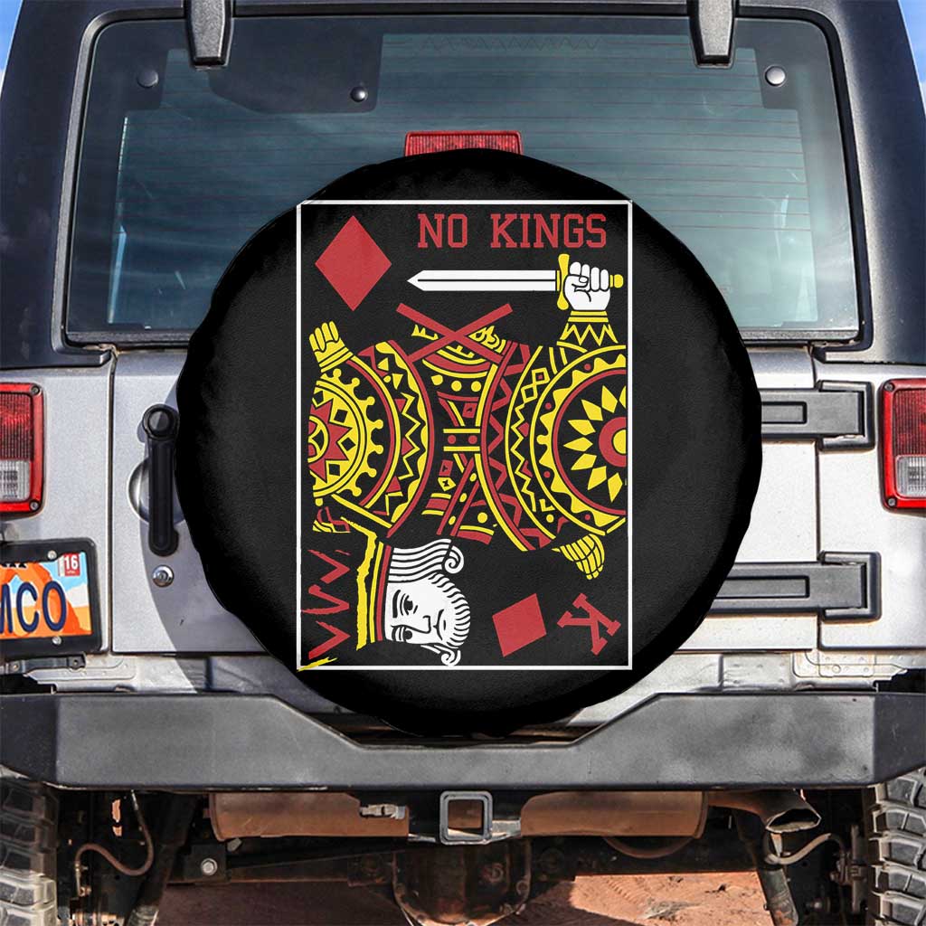 No Kings in America Spare Tire Cover Resist Protest Playing Card TS10 No hole Black Print Your Wear