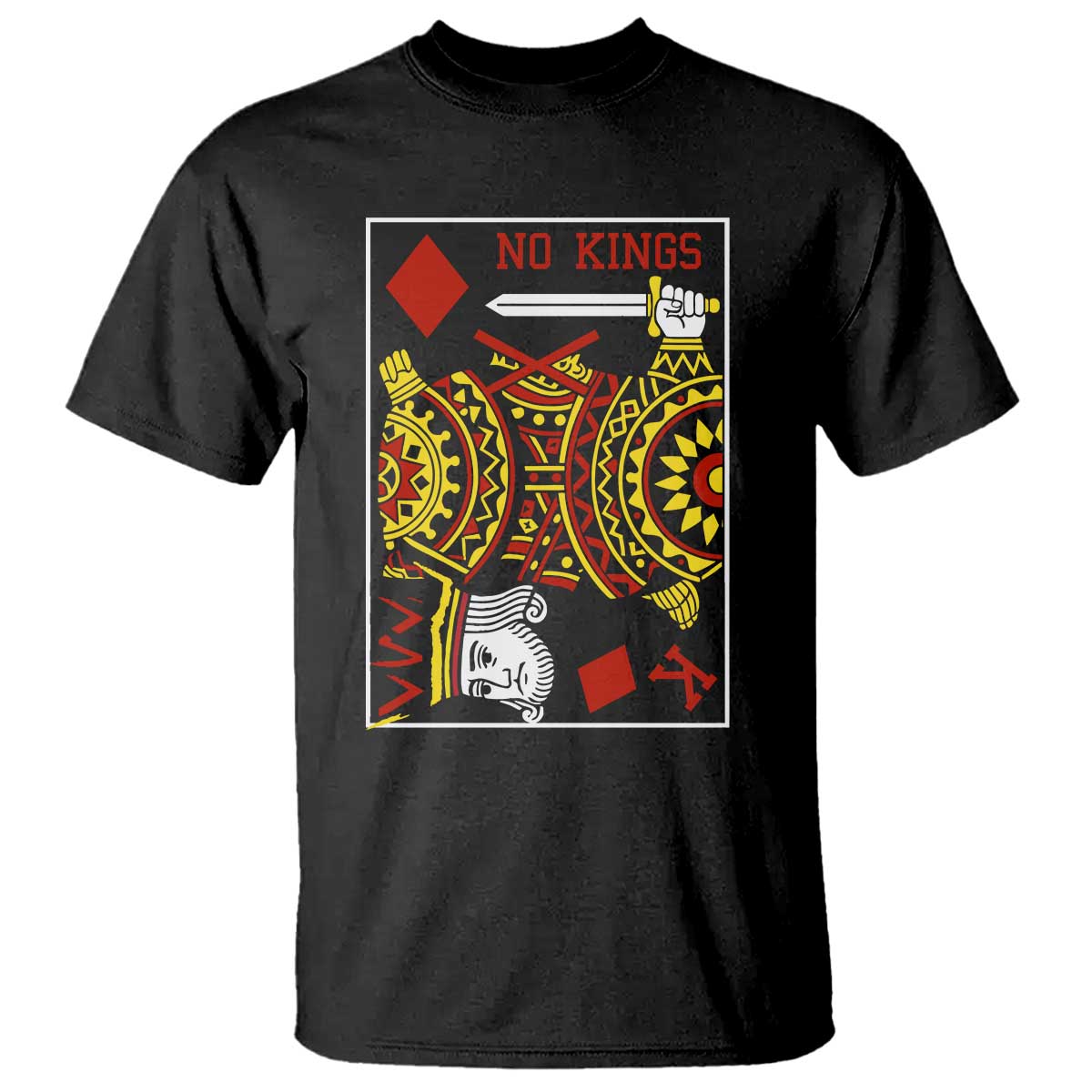 No Kings in America T Shirt Resist Protest Playing Card - Print Your Wear