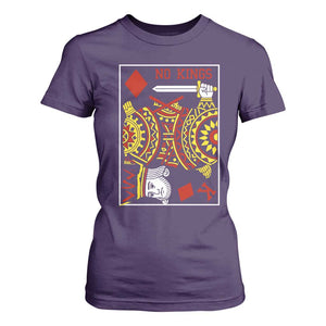 No Kings in America T Shirt For Women Resist Protest Playing Card TS10 Purple Print Your Wear