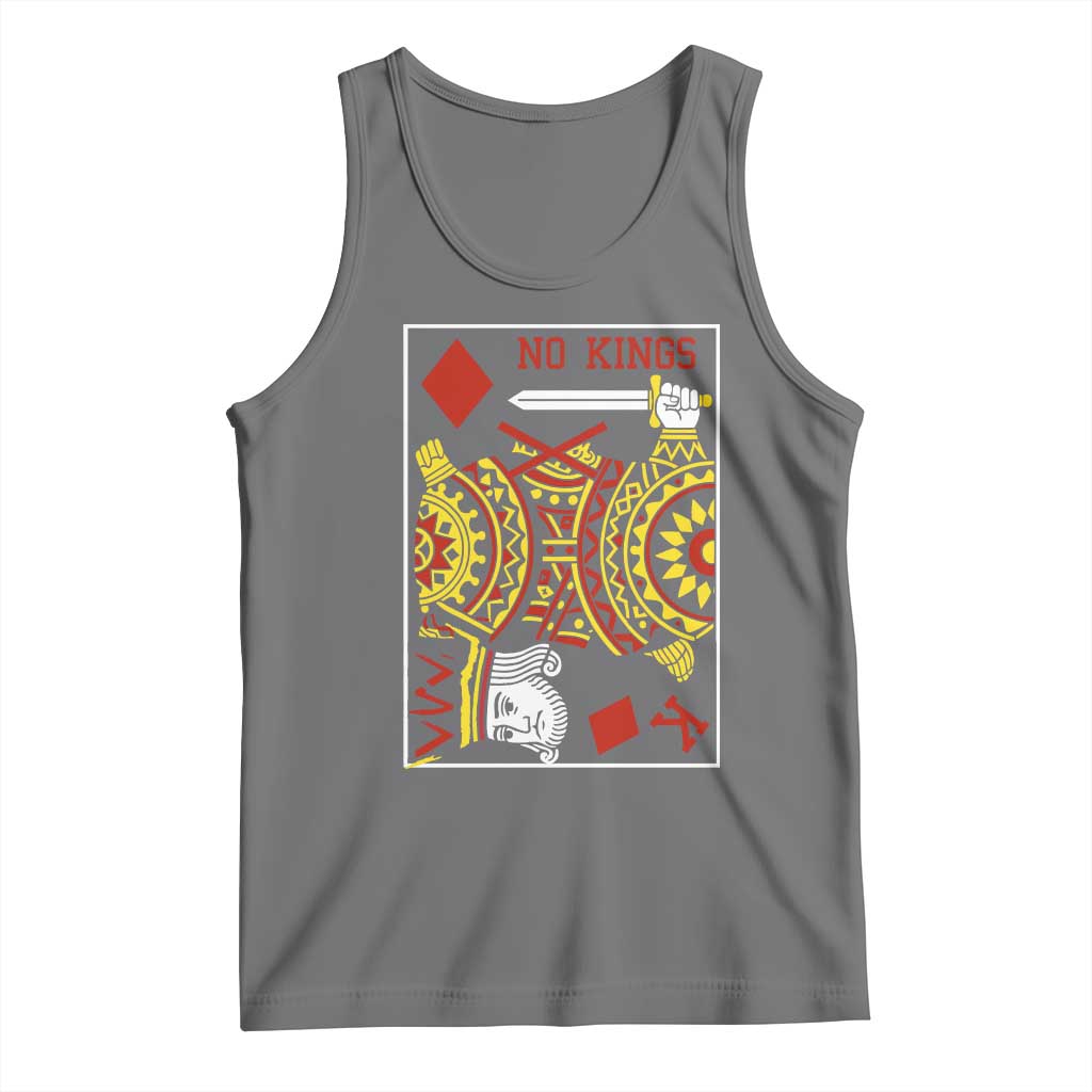 No Kings in America Tank Top Resist Protest Playing Card TS10 Black Heather Print Your Wear