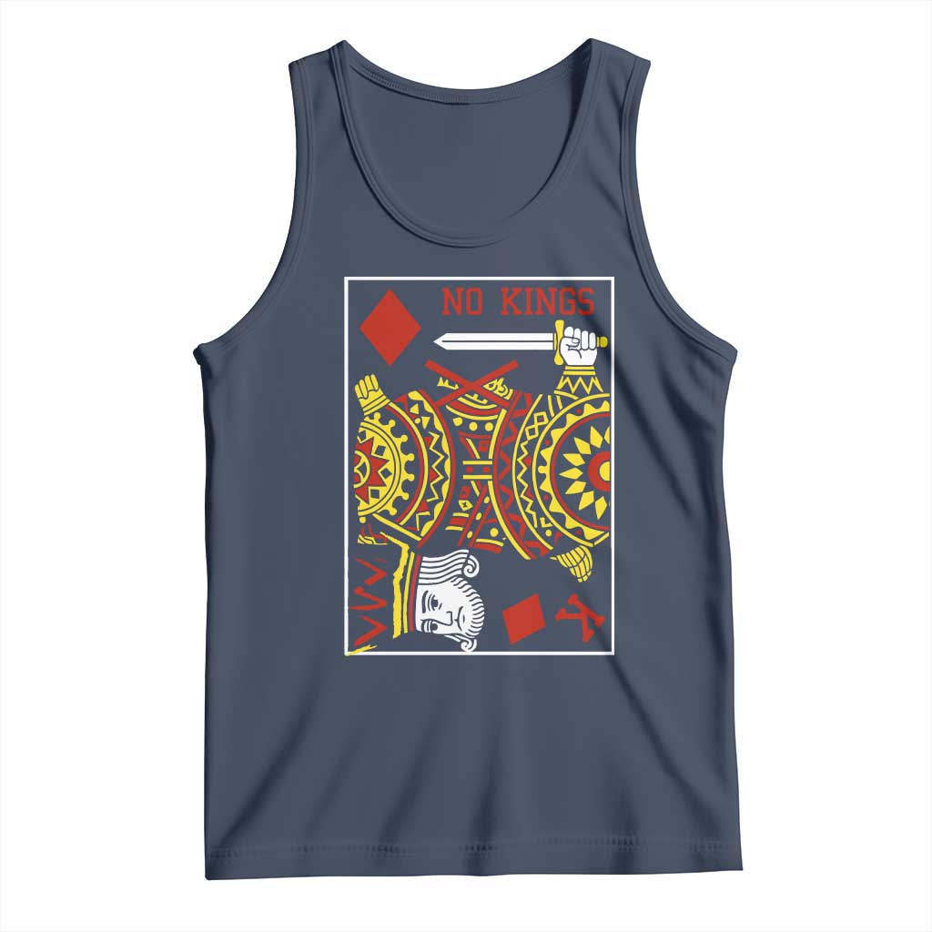 No Kings in America Tank Top Resist Protest Playing Card TS10 Navy Print Your Wear