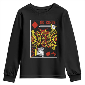 No Kings in America Youth Sweatshirt Resist Protest Playing Card - Print Your Wear