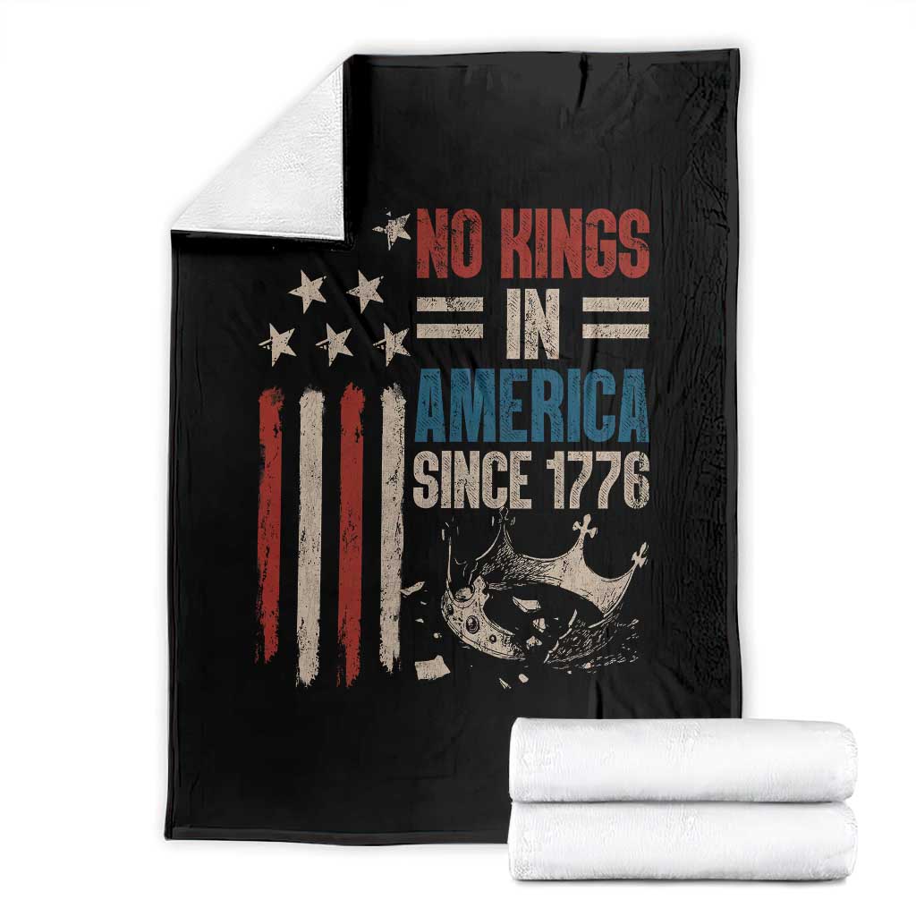 No Kings in America Throw Blanket Since 1776 Social Justice American Flag TS10 Black Print Your Wear