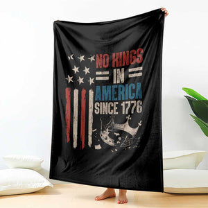 No Kings in America Throw Blanket Since 1776 Social Justice American Flag - Print Your Wear