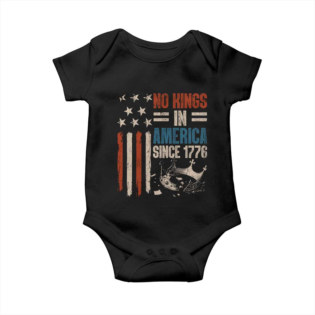 No Kings in America Baby Onesie Since 1776 Social Justice American Flag - Print Your Wear