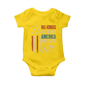 No Kings in America Baby Onesie Since 1776 Social Justice American Flag - Print Your Wear