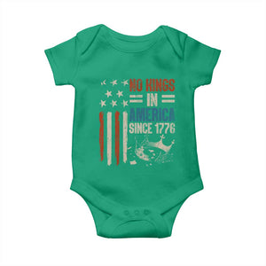 No Kings in America Baby Onesie Since 1776 Social Justice American Flag - Print Your Wear