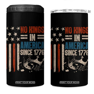 No Kings in America 4 in 1 Can Cooler Tumbler Since 1776 Social Justice American Flag - Print Your Wear