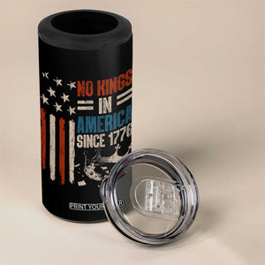 No Kings in America 4 in 1 Can Cooler Tumbler Since 1776 Social Justice American Flag - Print Your Wear