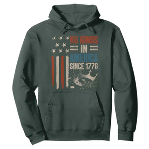 No Kings in America Hoodie Since 1776 Social Justice American Flag TS10 Dark Forest Green Print Your Wear