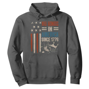 No Kings in America Hoodie Since 1776 Social Justice American Flag TS10 Dark Heather Print Your Wear