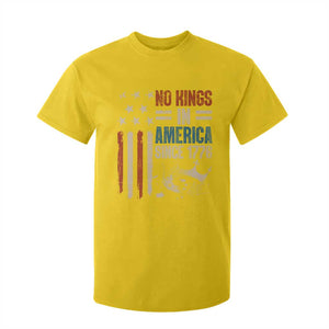 No Kings in America T Shirt For Kid Since 1776 Social Justice American Flag - Print Your Wear