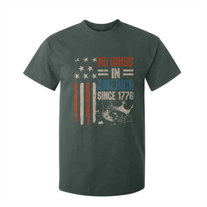 No Kings in America T Shirt For Kid Since 1776 Social Justice American Flag TS10 Dark Forest Green Print Your Wear