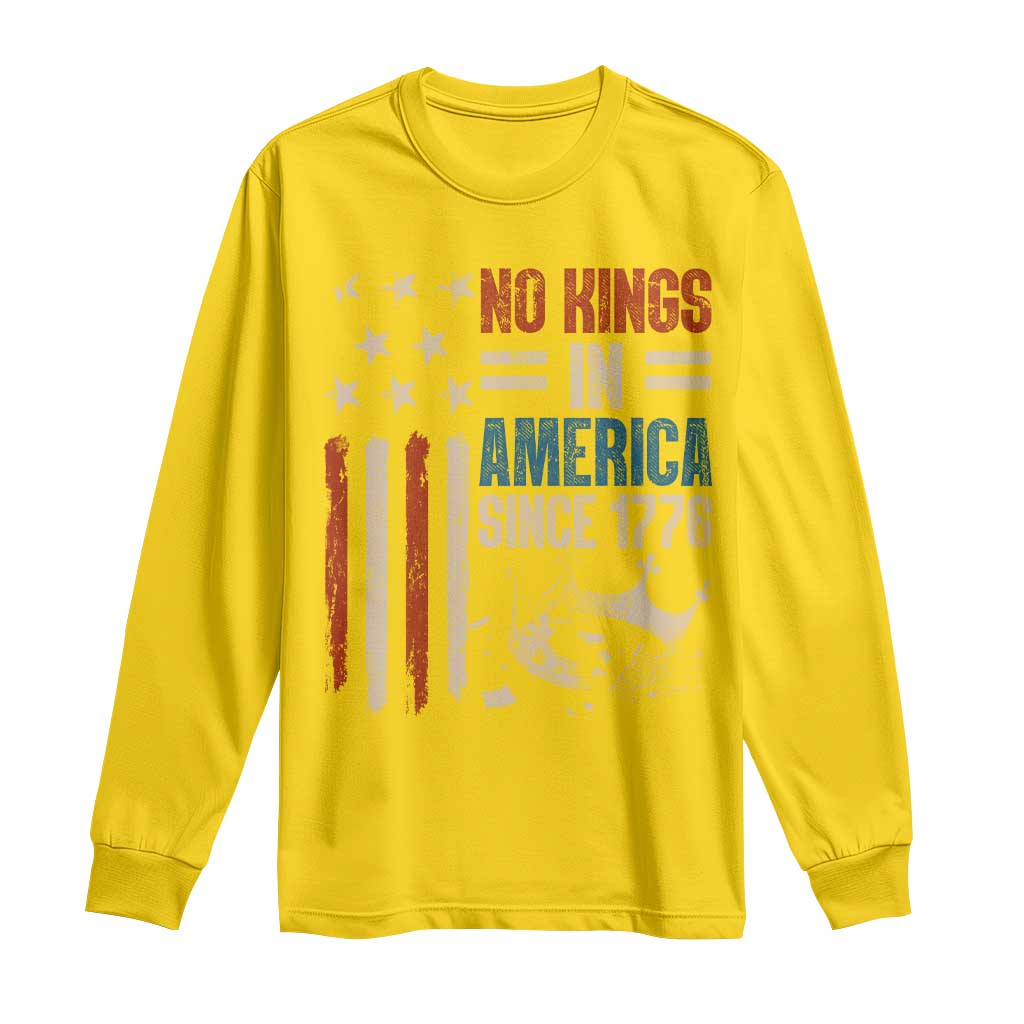 No Kings in America Long Sleeve Shirt Since 1776 Social Justice American Flag TS10 Daisy Print Your Wear