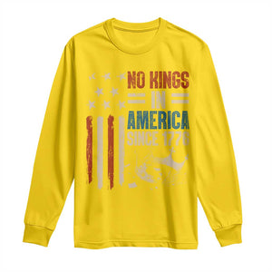 No Kings in America Long Sleeve Shirt Since 1776 Social Justice American Flag - Print Your Wear