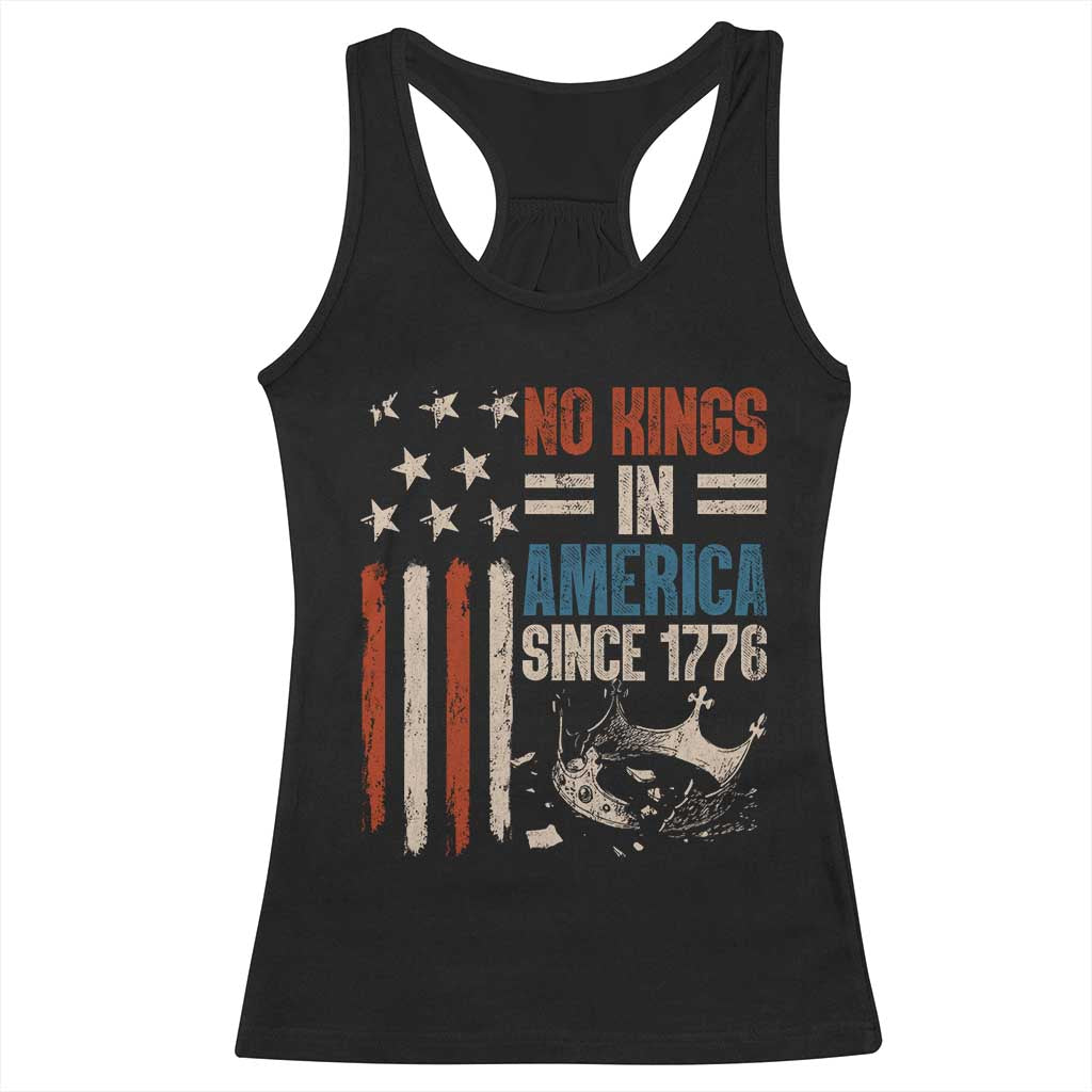 No Kings in America Racerback Tank Top Since 1776 Social Justice American Flag - Print Your Wear