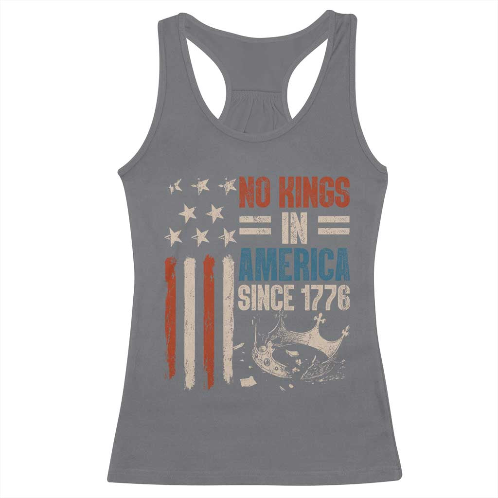 No Kings in America Racerback Tank Top Since 1776 Social Justice American Flag TS10 Charcoal Print Your Wear