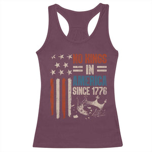 No Kings in America Racerback Tank Top Since 1776 Social Justice American Flag TS10 Maroon Print Your Wear
