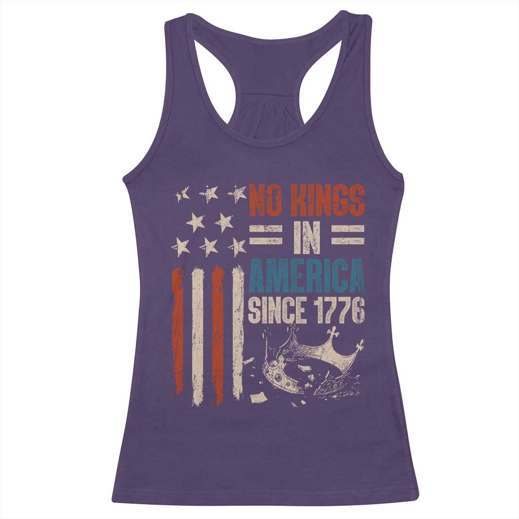 No Kings in America Racerback Tank Top Since 1776 Social Justice American Flag TS10 Purple Print Your Wear