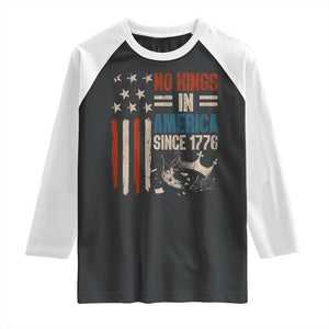 No Kings in America Raglan Shirt Since 1776 Social Justice American Flag - Print Your Wear