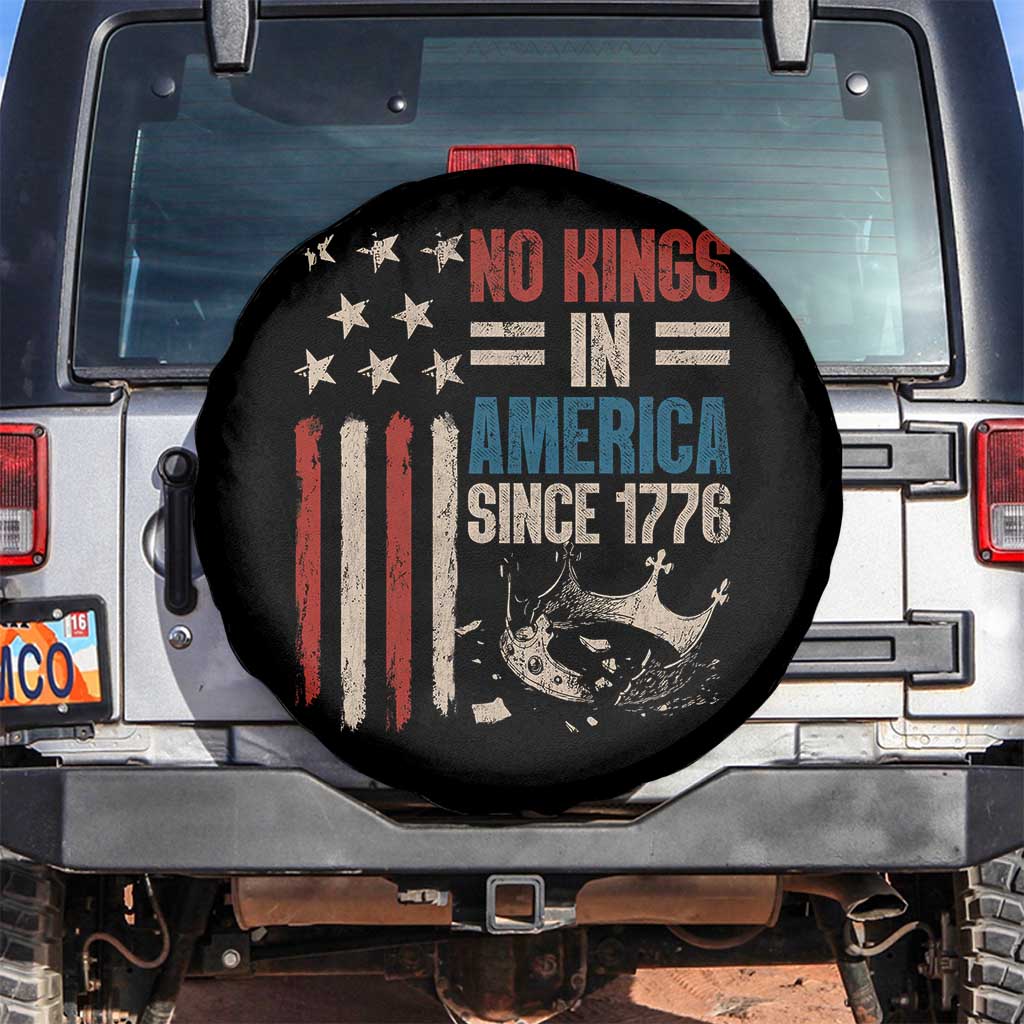 No Kings in America Spare Tire Cover Since 1776 Social Justice American Flag TS10 No hole Black Print Your Wear