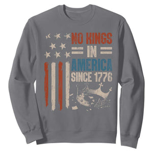 No Kings in America Sweatshirt Since 1776 Social Justice American Flag TS10 Charcoal Print Your Wear